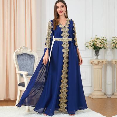 Женское осеннее платье-абайя с длинным рукавом - Middle East Dubai Splicing Design