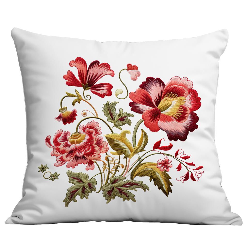 Весенняя и Летняя Наволочка с Имитацией Вышивки Цветы Домашняя Диванная Гостиная Наволочка Новый Стиль Наволочка