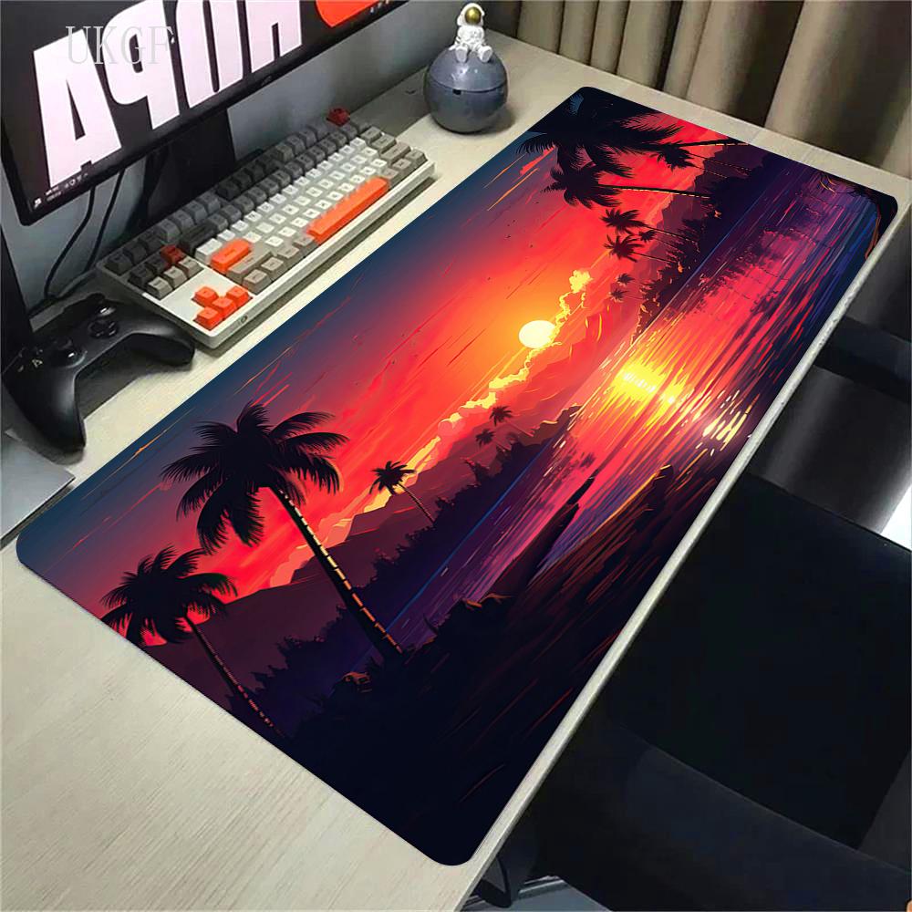 900x400 HD Print Rubber Mouse Pad Landscape Mountain Sunset Cartoon Mouse Pad XXL Extended Mouse Pad Pc Computer Non-slip Carpet