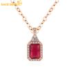 Женское ожерелье из медного сплава, кулон с красным цирконом, модный рождественский подарок