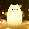 Cartoon Cat Sleeping Lamp LED Night Light Soft Silicone Touch Sensor Home Bedroom Decoration For Children Baby Kids