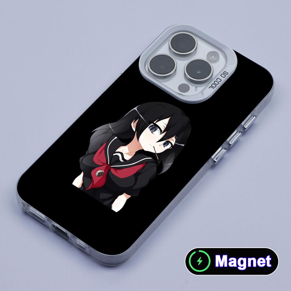 Akame Kurome White Translucent MagSafe Mobile Phone Case for iPhone 17 16 15 14 13 12 11 X XR XS Air Pro Max Plus Cover