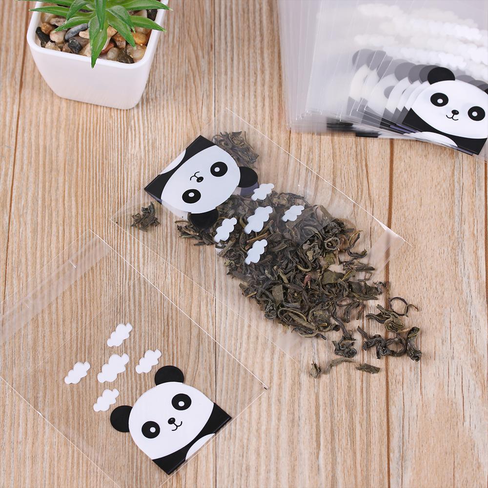 100pcs New Party Supplies Gift Packages Panda Plastic Cookie Pocket Self-Adhesive Candy Bag