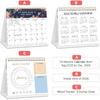SKYDUE Small Desk Calendar 2025-2026 - 8" x 7", Sept 2025 to Dec 2026 with Sassy & Motivational Quotes, Thick Paper Standing Flip Desktop Calendar