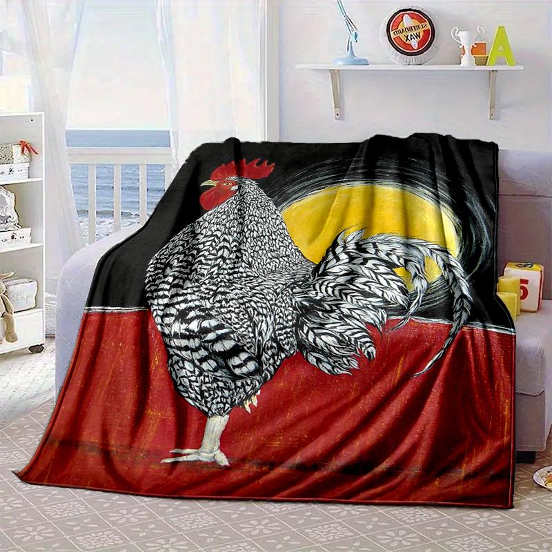 Rooster In Vintage Garden Blanket Flannel Blanket Throw Blanket Sofa Cover Blanket Soft Premium Blanket Picnic Blanket Tv Blanket Gifts