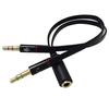 3.5mm Audio Mic Y Splitter Cable Headphone Adapter Female Fo 2 Male Adapter