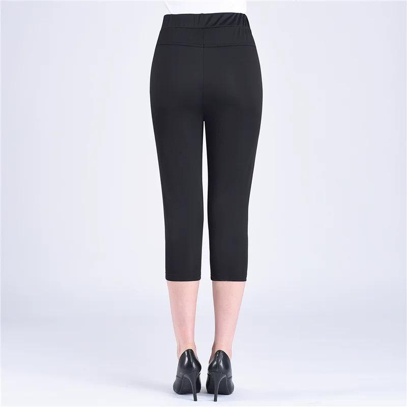 Льняные женские летние брюки с эластичной талией — повседневный стиль для мам среднего и пожилого возраста