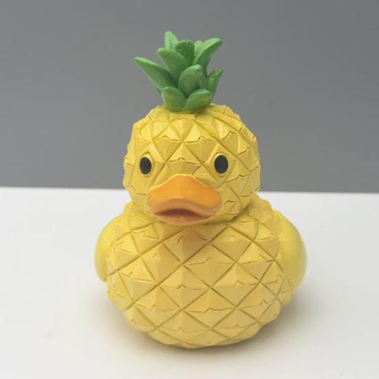 Fruit Duck Figurine Peach Pineapple Grape Strawberry Banana Resin Statue