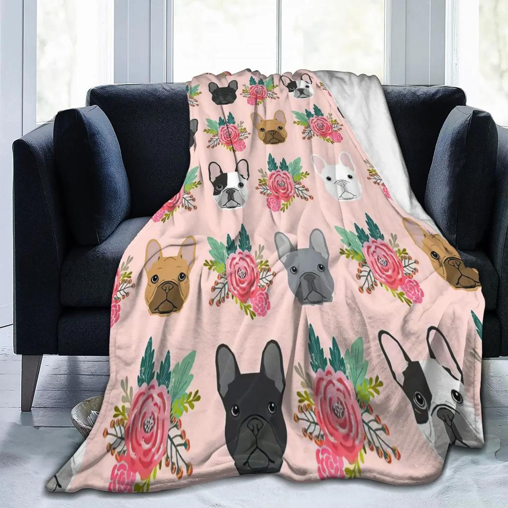 Boston Terrier Blanket Soft Cozy Boston Terrier Cute Puppy Dog Throw Blanket for Kids Girls Women Adults Boston Dog Lover Gifts