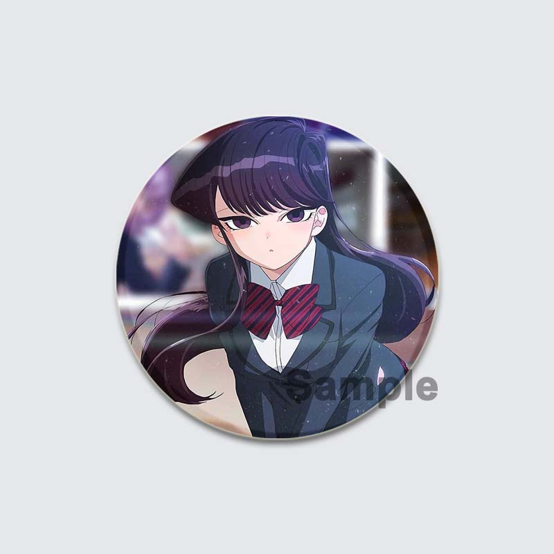 32/44/58 мм Komi Can T Communicate Круглая булавка Милая мультяшная застежка-брошь для рюкзака Аксессуары для одежды Аниме Коллекция Значков Украшения