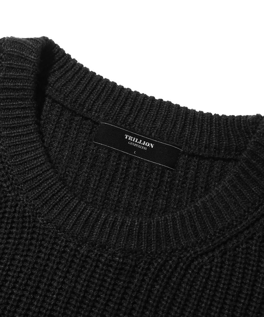 TRILLION Washable Crewneck Hazzi Knit_3Color