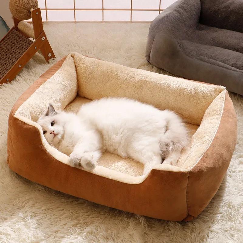Кошачье гнездо всесезонный универсальный спальный коврик кошачья подушка теплая спальная лежанка для котят собачья лежанка устойчивая к царапинам и износу