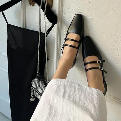 Французские ретро женские балетки модные элегантные туфли с квадратным носком и пряжкой на ремне женские удобные балетки с мягкой подошвой