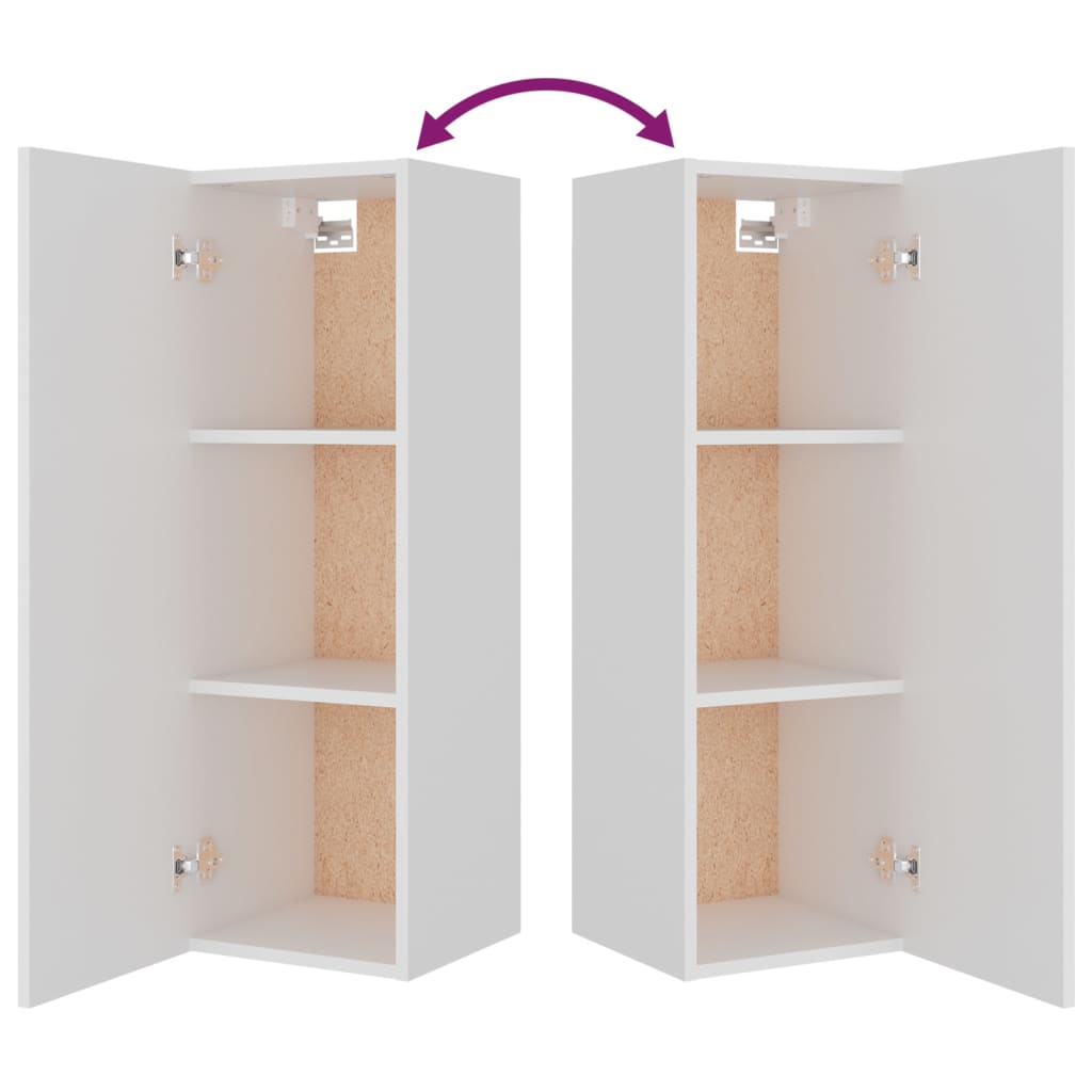8 piece TV cabinet set white particleboard