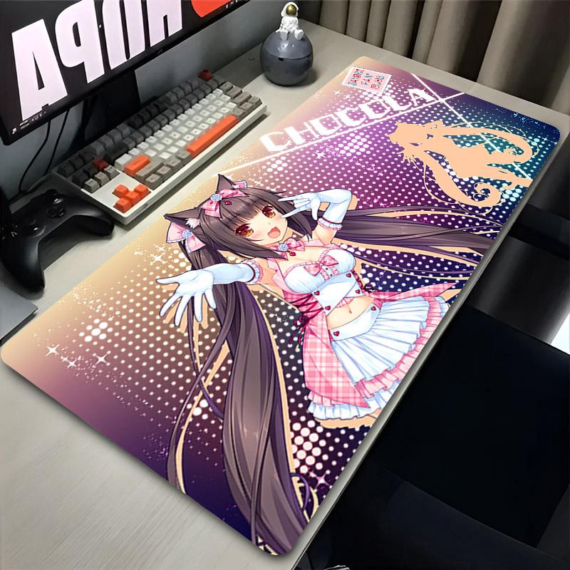 C-Chocola-N-Nekopara Коврик для мыши Аниме Девушка Розовый Настольный коврик Аксессуары для клавиатуры Игровой коврик для мыши Расширенный коврик для офисного стола Ноутбук