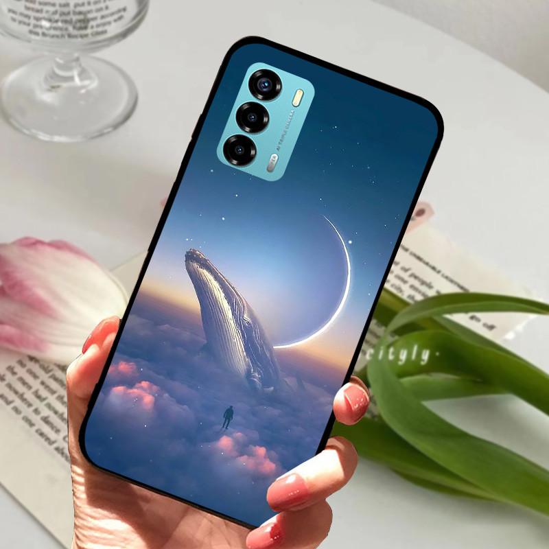 Чехол для ZTE Blade V40 Vita 8045 6.75" Животный Мультяшный Мягкий Силикон Funda для ZTE Blade V40 Vita Чехол для Телефона V40Vita Черный Coque