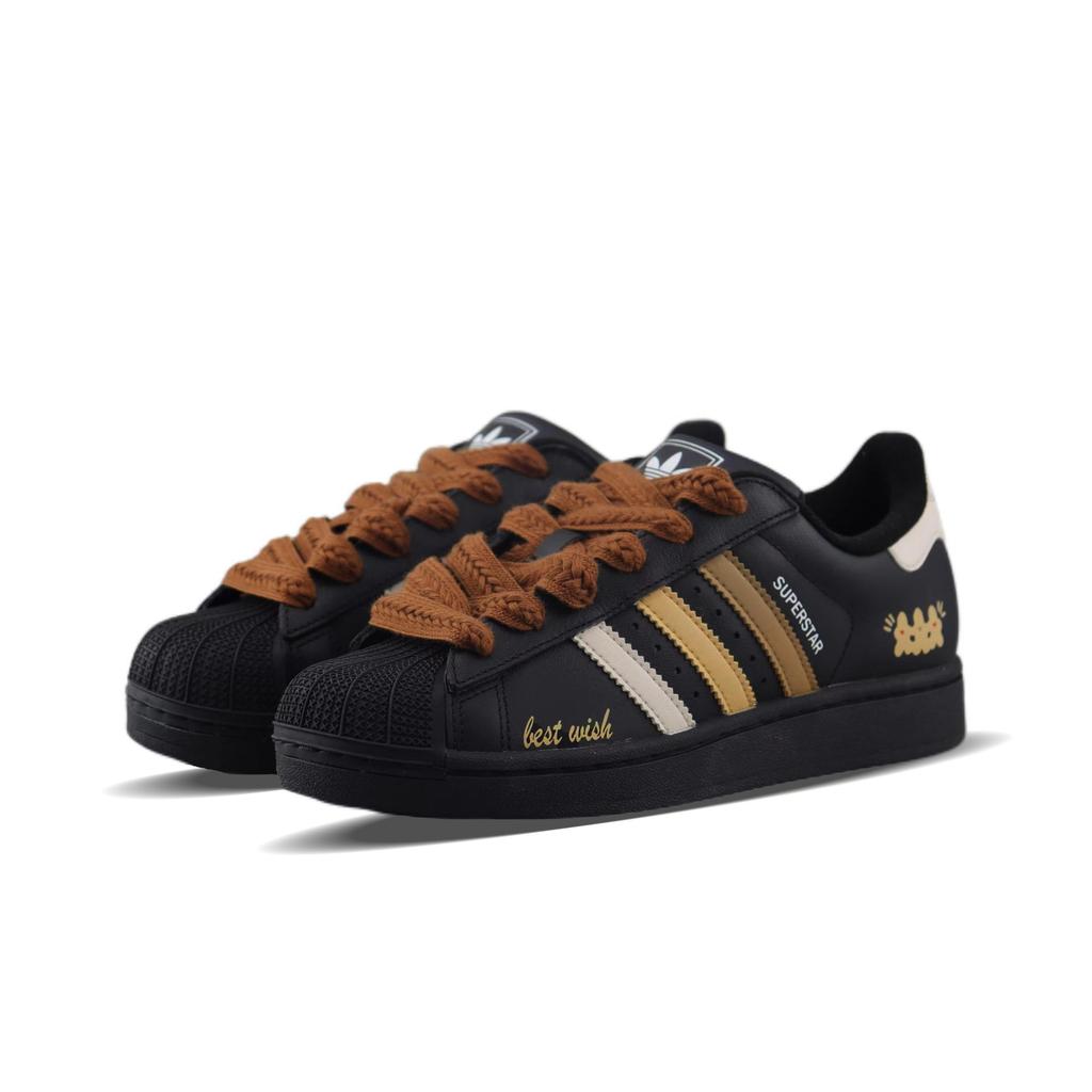 adidas Originals Superstar 2 Устойчивые к истиранию Низкие Скейтбордические Кроссовки Унисекс Черный Серебристый JI0079(Команда840- )