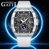 BONEST GATTI BG9007 Fashion Men Automatic Mechanical Wristwatch Month Week Date Dial Luminous Tonneau Watches