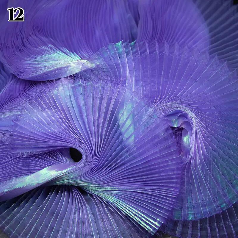 100x140cm Laser Pleated Fabric Crinkle Wedding Photography Background Stage Decors DIY Women Dress Suit Diy Sewing Material