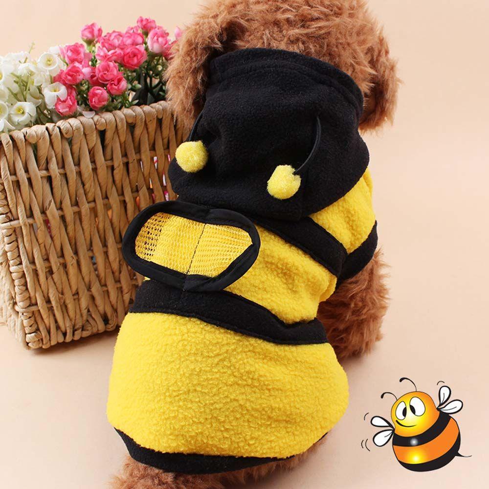 Fleece Cute Cat Clothing Puppy Bee Costume Dog Hoodie Pet Clothes Coat