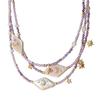 Zircon Necklace Baroque Purple Neck Chain Fashion Beaded Choker  for Women