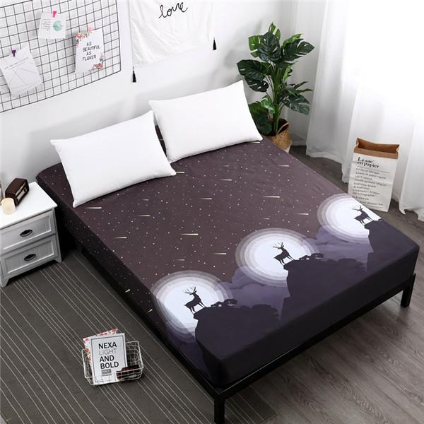 Printed Waterproof Bed Mattress Protector Anti-mite Bed Mattress Topper Breathable Soft Bed Cover No Pillowcase