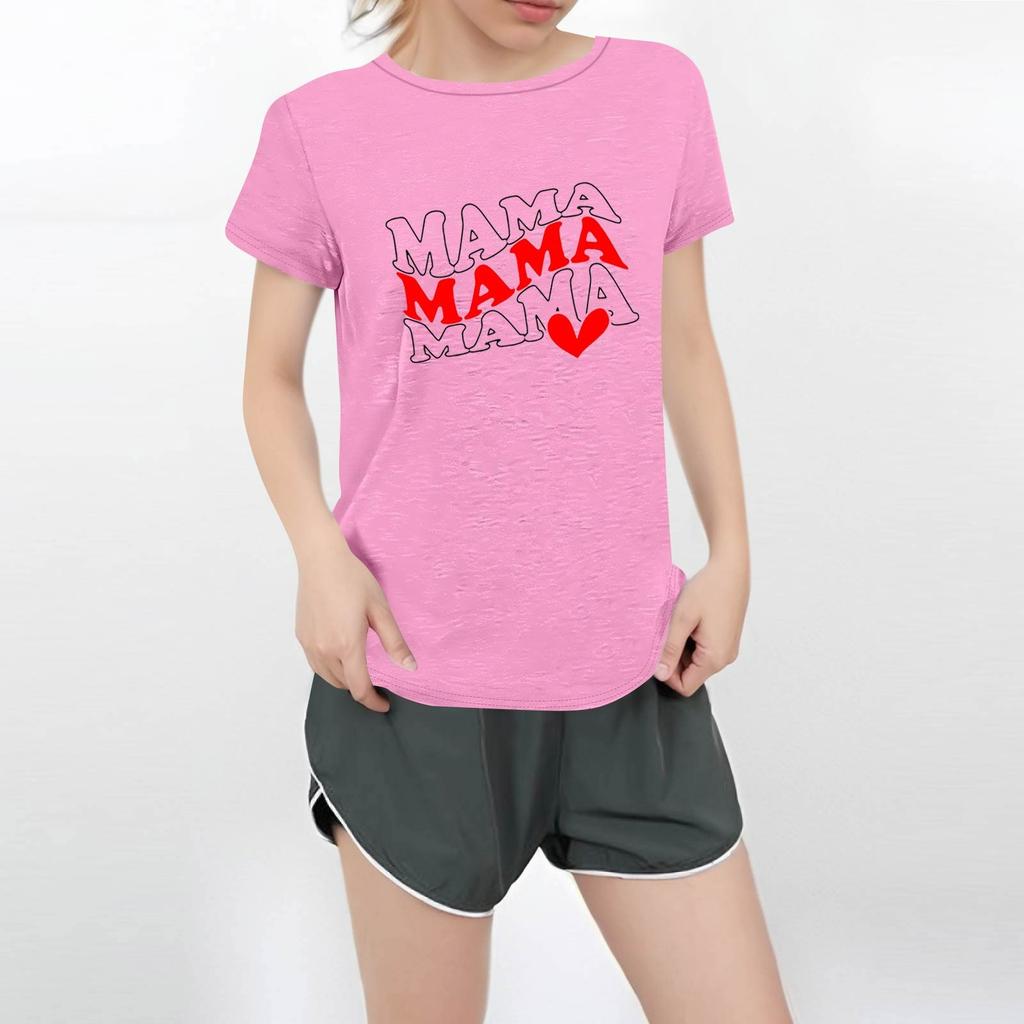 Женская повседневная футболка с круглым вырезом и короткими рукавами с принтом