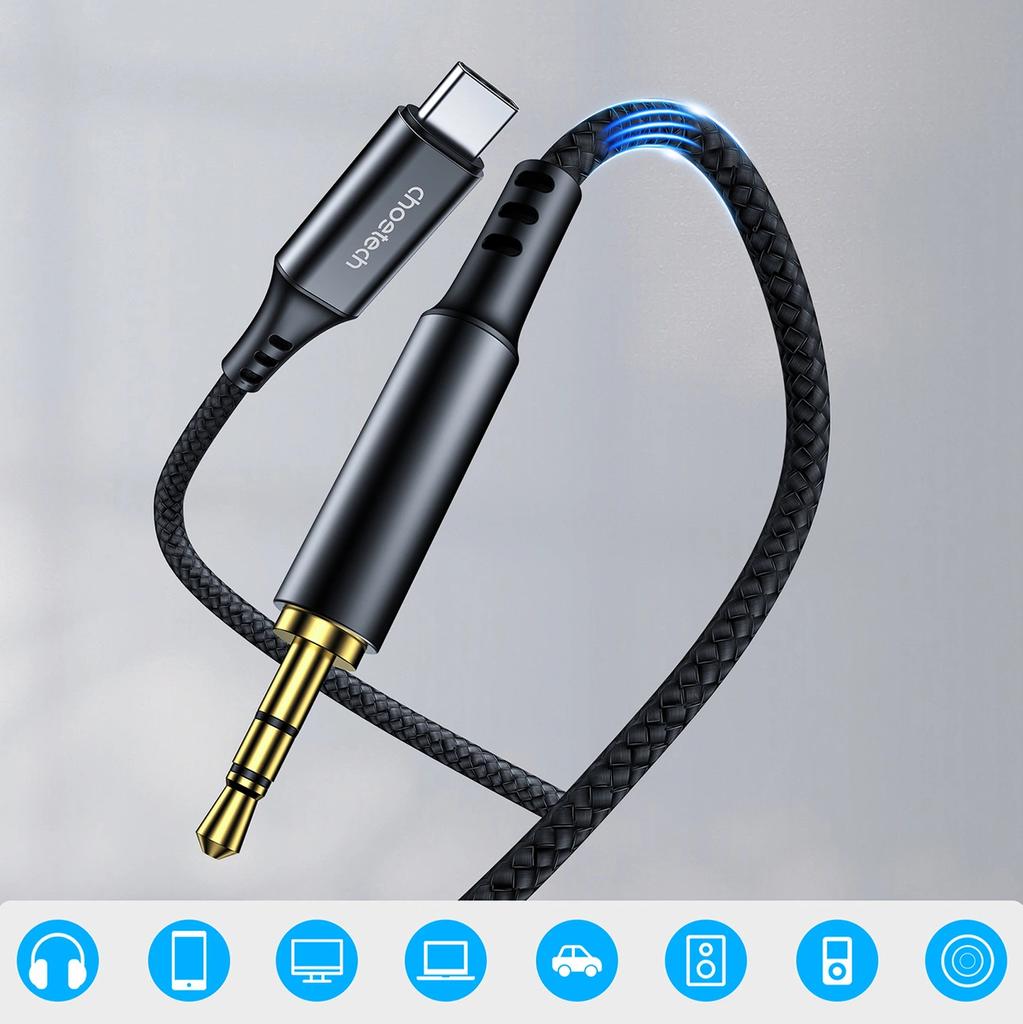 Kabel Choetech Aux008 Usb-C / Mini Jack 3.5Mm 2 M - Czarny