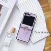 Leather Woven Ring Holder Phone Case for Samsung Galaxy Z Flip 6 5 4 3 Flip5 Flip4 Flip3 5G Protective Shockproof Cover
