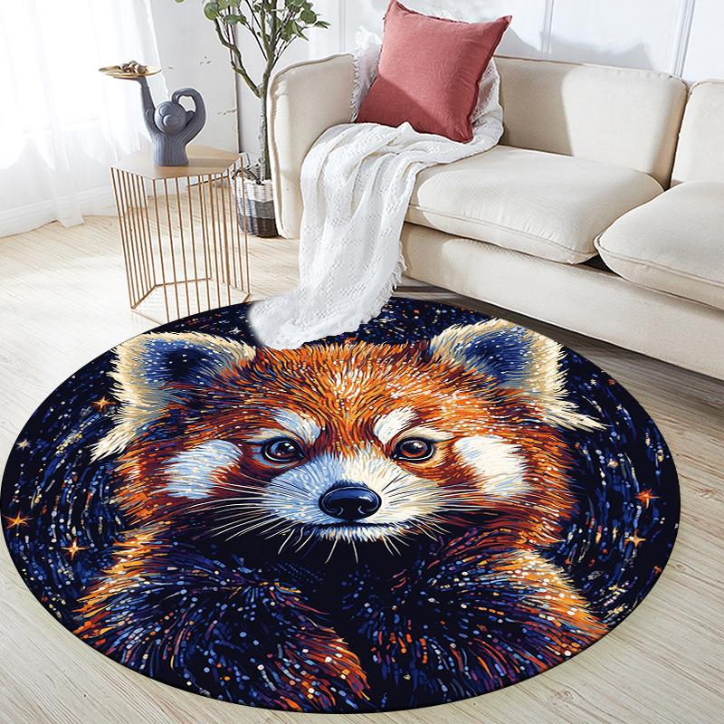 Круглый ковер с узором Красная панда, Ковер для гостиной, спальни, дивана, игровой комнаты, Нескользящий коврик для пола, Праздничные и Подарок на день рождения
