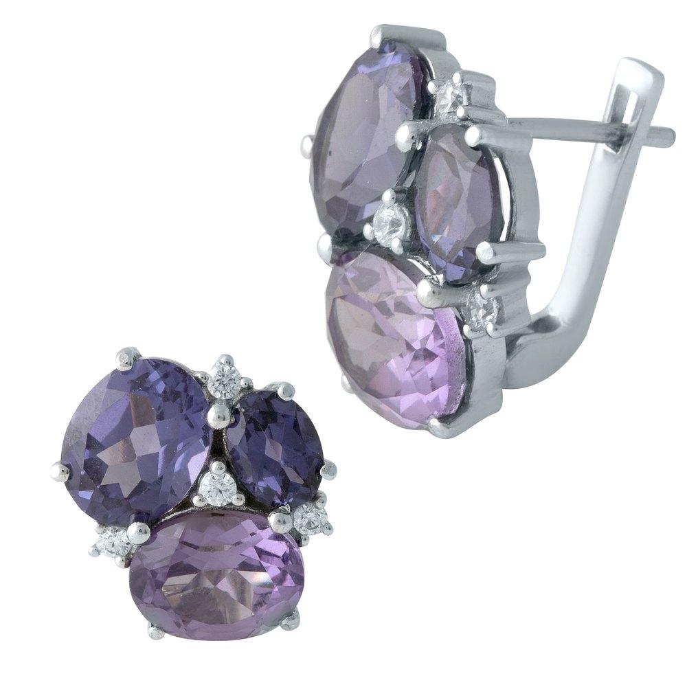 Silver Earrings with Alexandrite 8.595ct (1990384)