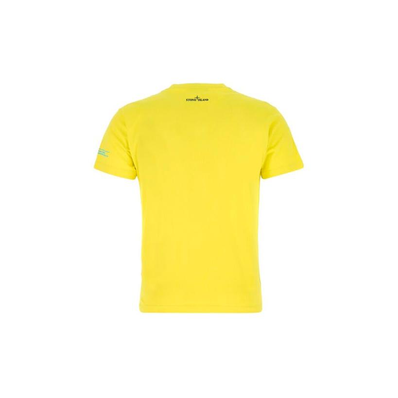 STONE ISLAND Мужская футболка с принтом, свободный крой, круглый вырез, короткий рукав, топ Желтый 74152NS83-V0051