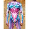 Halloween Colorful Candy Jumpsuit Unisex Noble Gem Robot Print Cosplay Bodysuit Punk Zentai Suit Festival Party Rave Outfits New