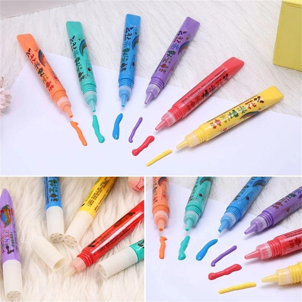 Ink Crayons Popcorn Pens Puffy Paint 3D Art Pens DIY Craft Bubble Pen Kids Gifts
