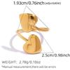 Creative Stainless Steel Peach Heart Adjustable Open Rings for Women Personality Metal Contrasting Layered Finger Ring Jewelry