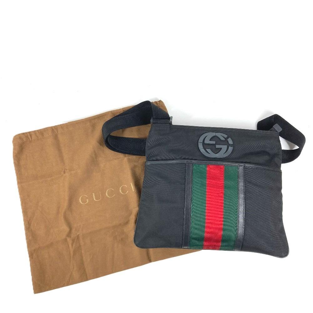 Gucci 181067 Сумка с логотипом GG Сумка через плечо Сумка на плечо Нейлон Черный