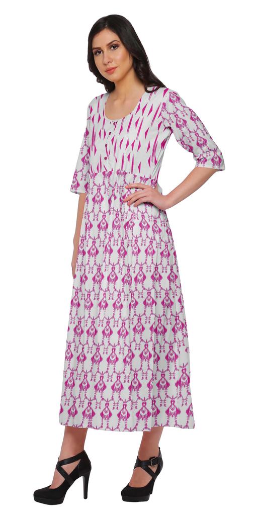 Moomaya A-LineA  KurtisA  For Women Printed LongA  KurtiA  Dress Indian Top For
