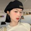 Metal Beret Women'S Season Breathable And Small Face, Wearing A Forward Hat Japanese Big Head Circumference Black Hat Tide