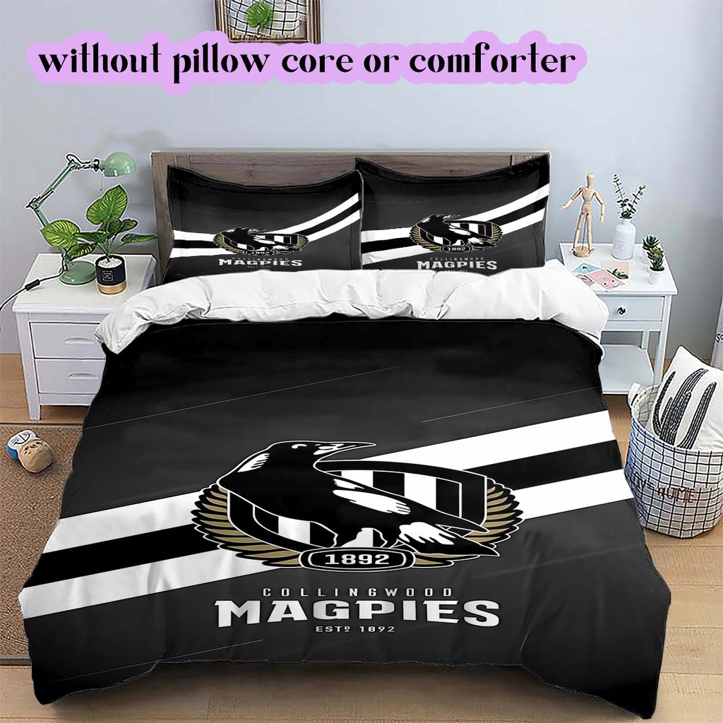 football Logo Pattern Bedding Quilt Set Quilt Cover Pillowcase Home Decoration Birthday Gift (1*duvet cover+ 2*pillowcase, without core)