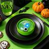 Fun Desk Toys Halloween Glitter Dumpling Squeeze Toy, Spooky Ghost Pumpkin with Steamer, Cute Toy Slow Rising Bun Fidget LED Light for Anxiety Stress
