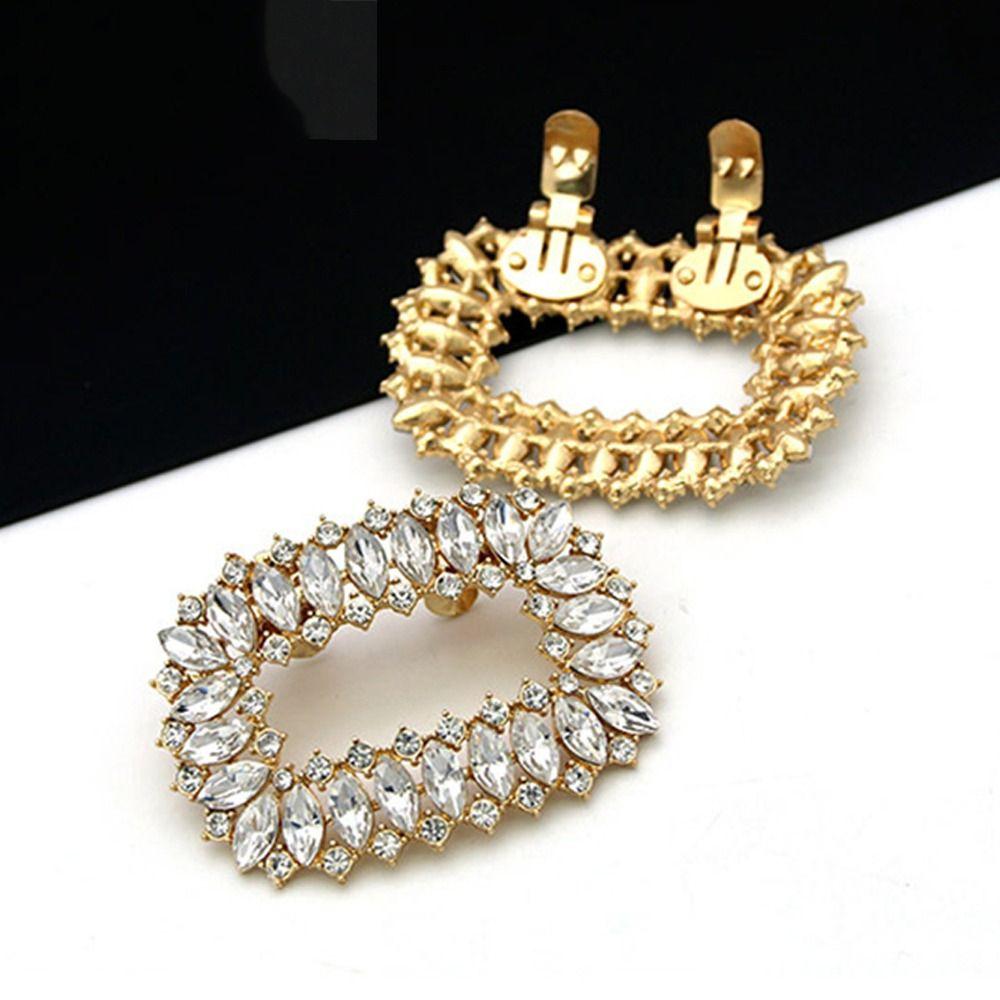 Bride Shoes Rhinestones Crystal Shiny Decorative Clips Shoe Clips Shoes Decorations Charm Buckle