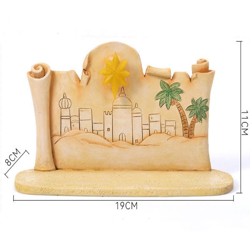 Рождественские подарки мультфильм «Рожденный Иисус» Ясли фигурка Богородицы изделия из смолы украшения для дома Скульптура