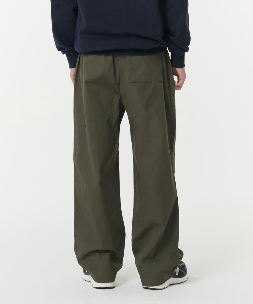MUSINSA STANDARD Cotton Deep Tuck Wide Elastic Waist Pants [Khaki]