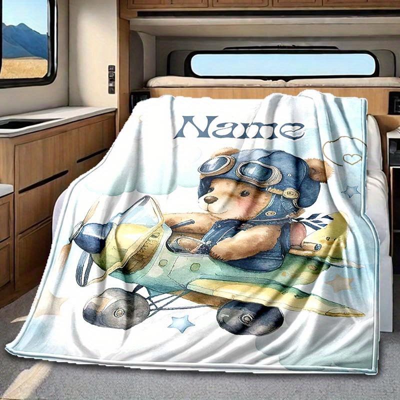 Fly A Plane Rv Customize Your Name Blanket Is Suitable For Rv Camping Traveling Rv Home Soft And Warm Rv Interior Blanket Suitable For Gifts To