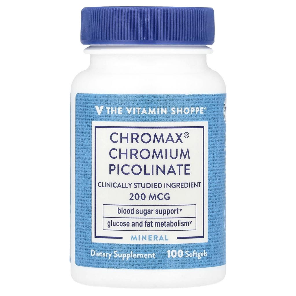 the Vitamin Shoppe Chromax® Chromium Picolinate, 200 Mcg, 100 Softgels