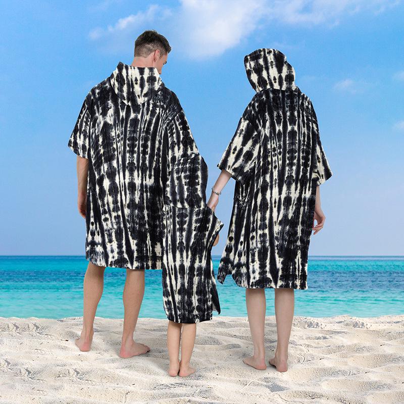 Быстросохнущее худи-полотенце и халат тай-дай для серфинга, плавания и пляжа