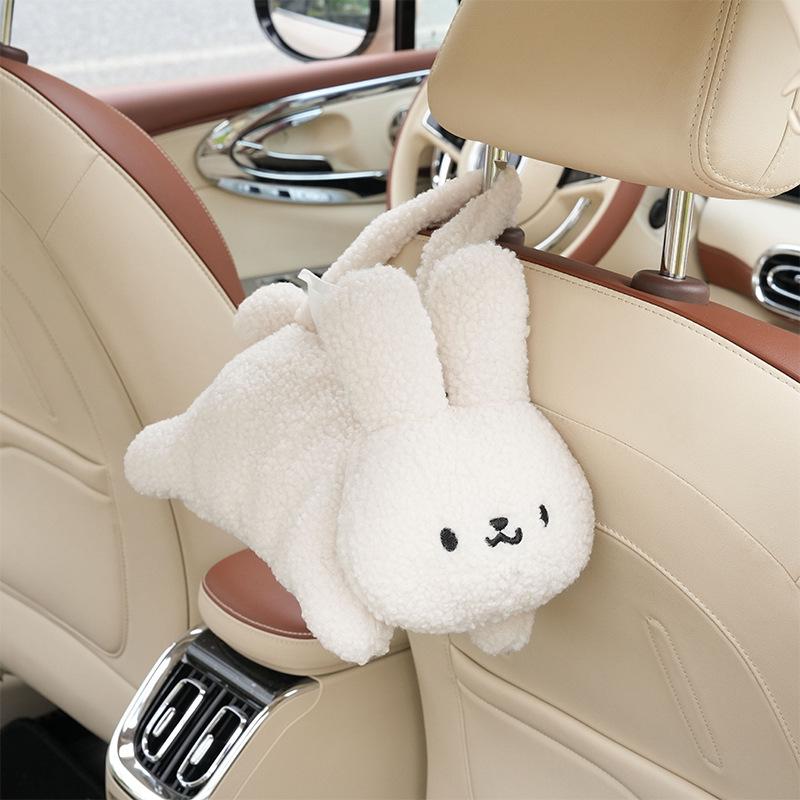 Plush Dog Car Tissue Box: Cute Hanging Cartoon for Car Interiors