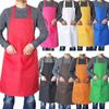 Unisex Adjustable Cooking Apron, Household Solid Color Apron, Chef Waiter Barbecue Hairdresser Adult Pocket Apron Kitchen Supplies