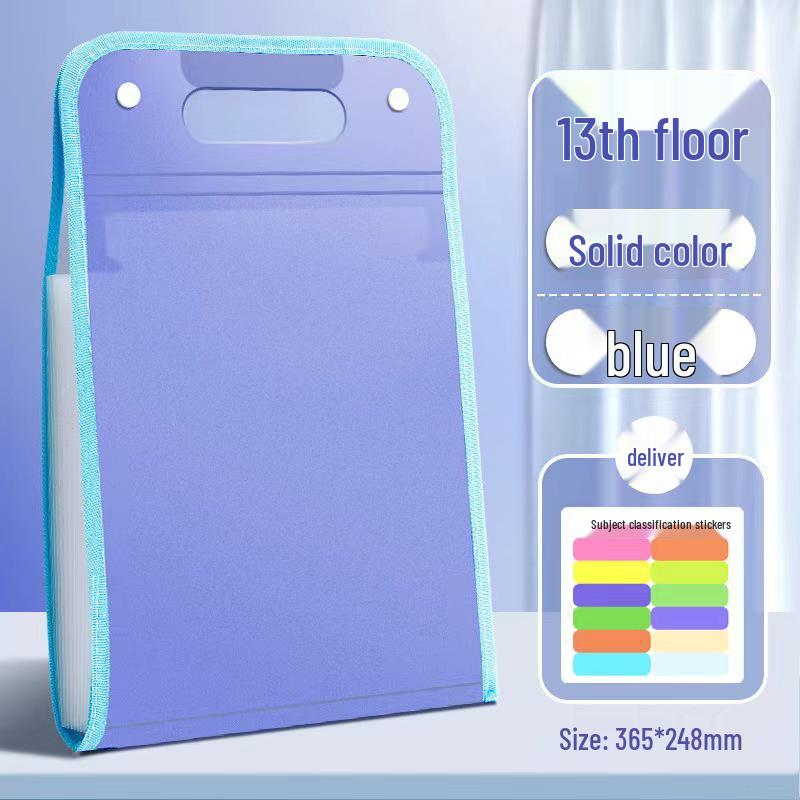 Large Capacity Multilayer A4 Accordion Folder: Clear, Subject-Divided Storage Bag for Students