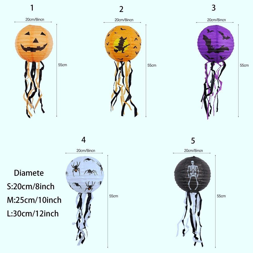 Skeleton Halloween Paper Lanterns Pumpkin Hangingn Tassels Lantern Hanging Pendant Hotel